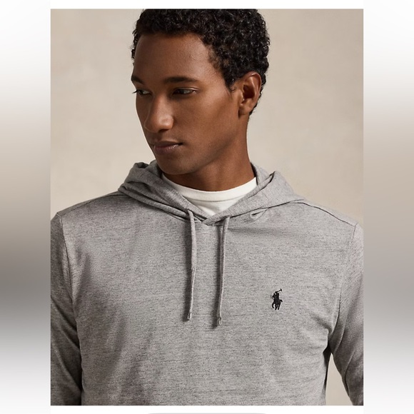 Polo Ralph Lauren Jersey Hooded T-Shirt Dark Vintage Gray - Picture 1 of 13